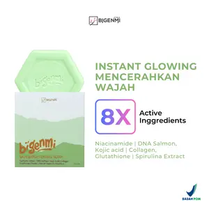 [PROMO] Bigenmi Brightening Soap Sabun Wajah & Badan Niacinamide DNA Salmon Mencerahkan Hilangkan Flek Hitam Anti Kusam Pencerah Tubuh Wangi Hand Mandi