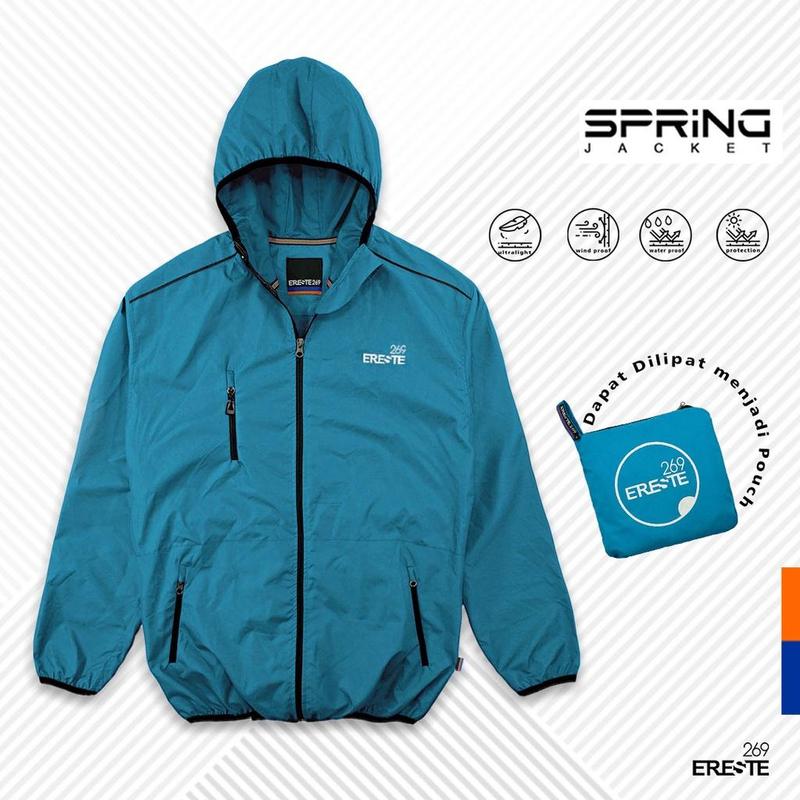 Jaket Olahraga Pria Parasut Hoodie Waterproof Jaket Spring Lari Running Sepeda 1