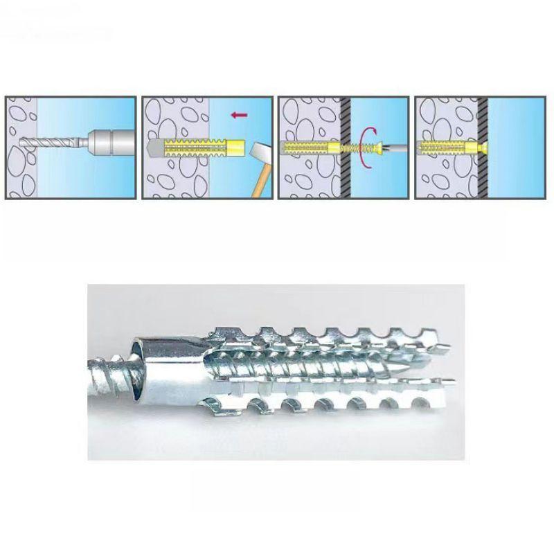 50set M6x30/ M8x32 Angkur Baut Tembok Sekrup Wall Anchor Tembok Sekrup Dinding Tembok Angkur Baut ekspansi besi, sekrup ekspansi logam, paku dinding semen