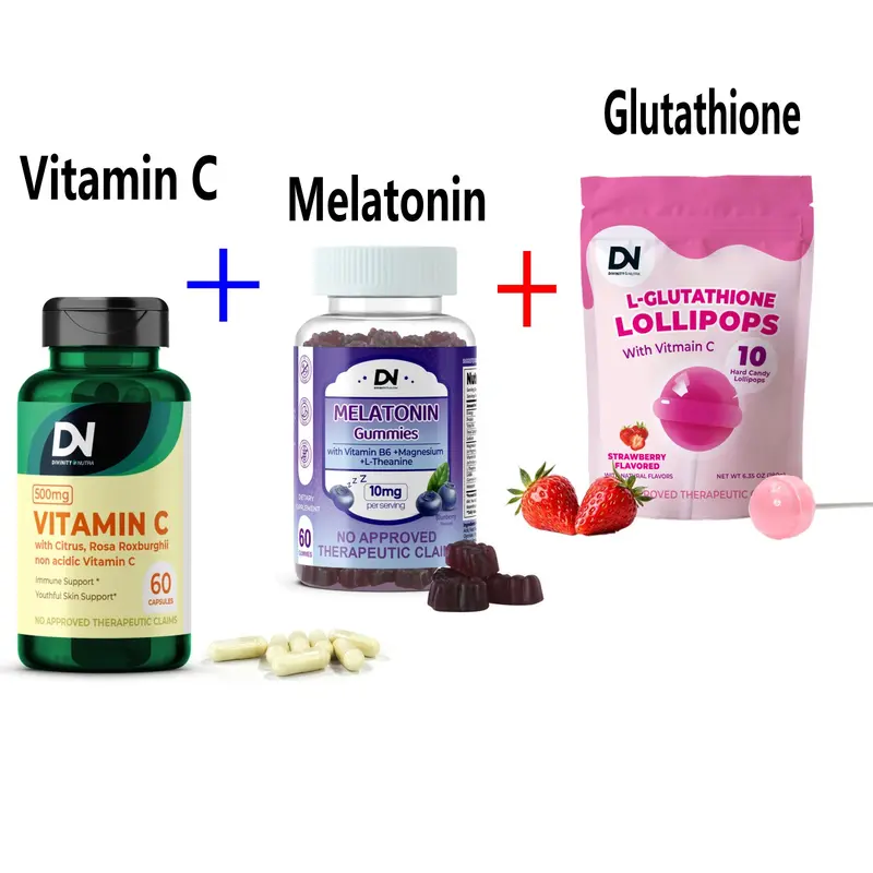 melatonin l glutathione DN Night Time Beauty Melatonin Gummies Sugar Free Pouch with Collagen  Glutathione Glow Skin, Vitamin B6 , For Better Sleep, Calm and Relaxation,  Beauty 60pcs