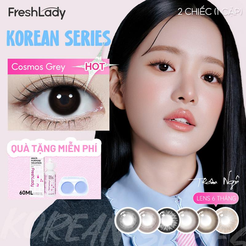 [HOT] 0-6 độ Kính áp tròng Black Brown Grey hạn sử dụng 6 tháng  14.0-14.5mm Freshlady Lens COD
