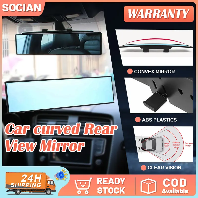 Car curved Rear View Mirror Angle Panoramic 300mm Large Vision blue light eye protection