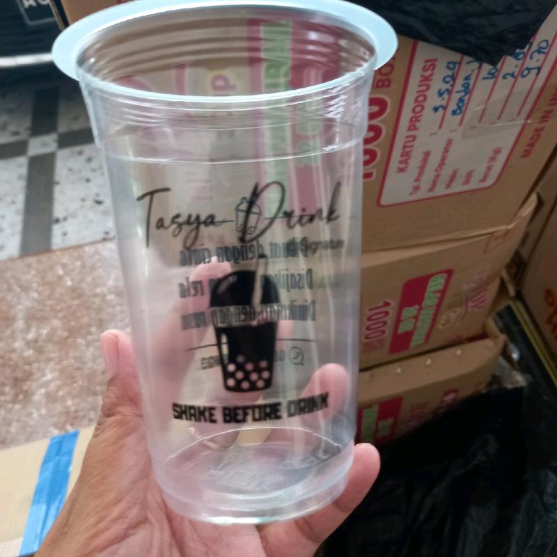 sablon gelas cup termurah ukuran 16oz merk hook sebanyak 250pcs 5