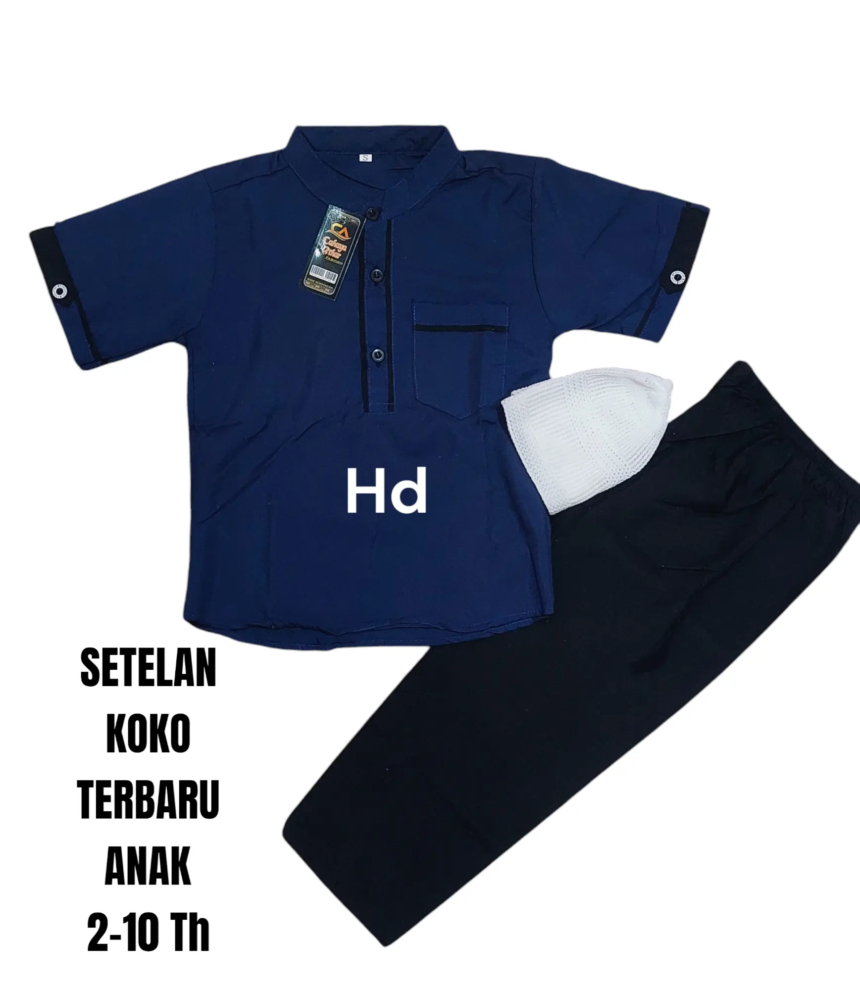 Baju Anak Muslim Anak Umur 3-12 Tahun Bahan Lembut Dan Nyaman Setelan Koko Terbaru Celana Kain Katun Panjang