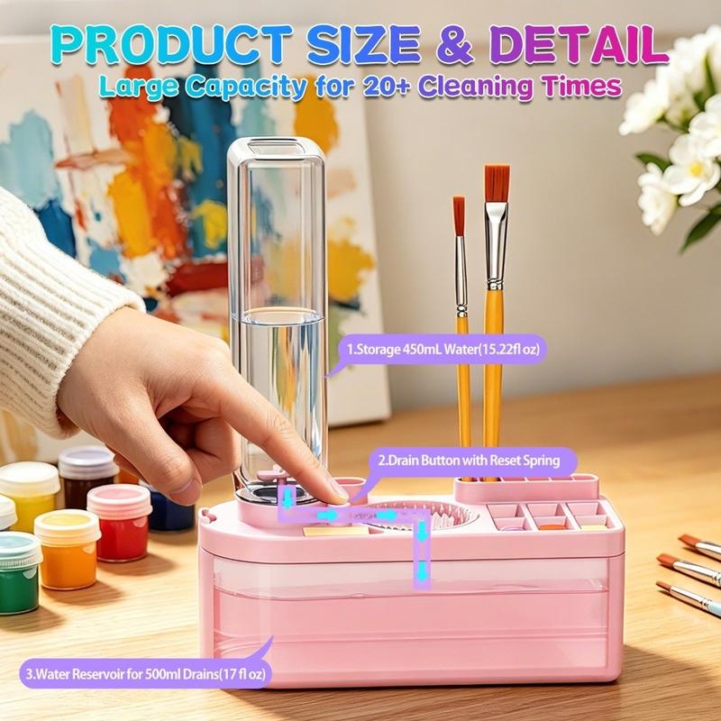 Bền bỉ 450ml/15.2fl.oz Cốc rửa cọ vẽ Dung lượng lớn Miếng bọt biển & miếng đệm…