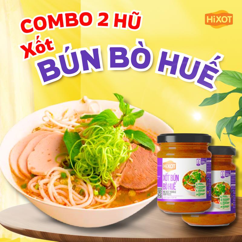 COMBO 2 Hũ Xốt Bún Bò Huế HiXOT 220Gram - Gia vị hoàn chỉnh