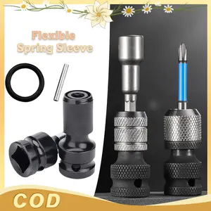 —Adaptor— 1/2 Ke 1/4 Hex Impact Wrench Telescopic Bahan Kuat Knurling Grip Perbaikan Kendaraan Mesin