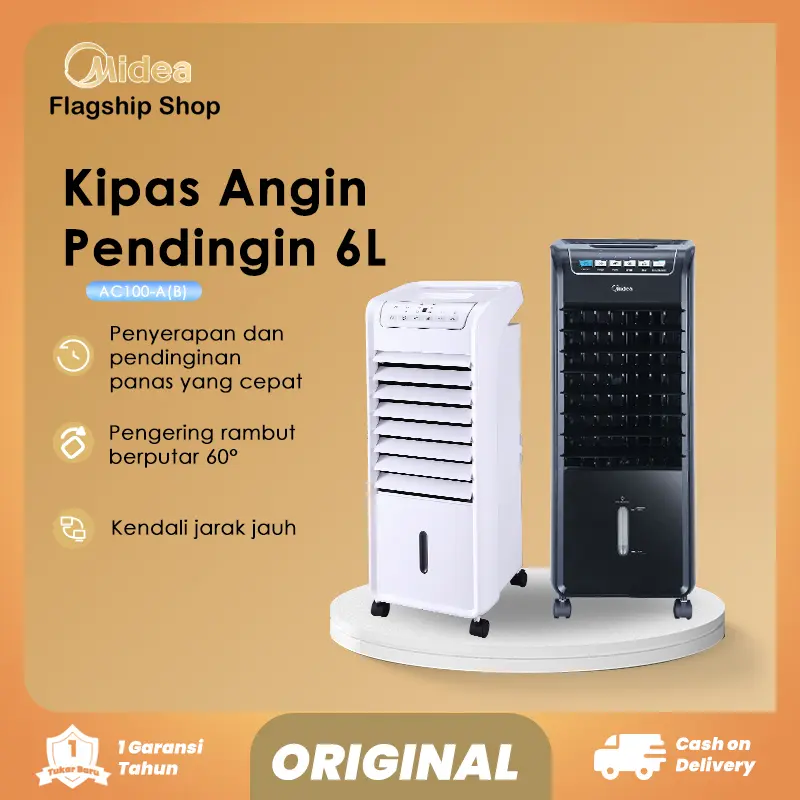 Air Cooler Midea AC100-A/AC100-A(B) Putih / Hitam 6 Liter