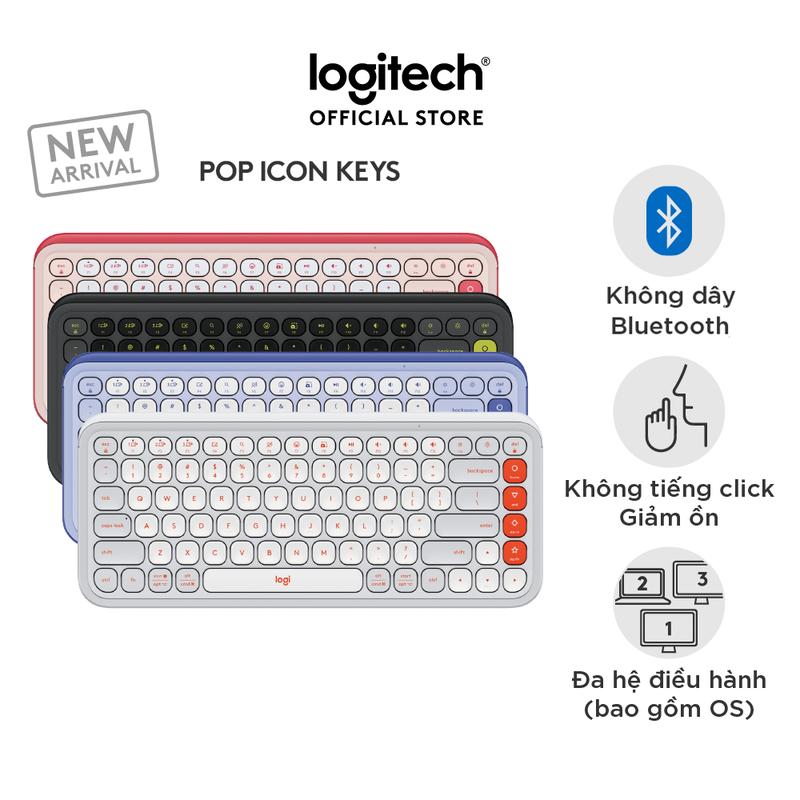 Bàn phím Bluetooth không dây POP ICON KEYS Logitech - Gõ thoải mái, Nút lập trình, Kết nối 3 thiết bị ban  phim