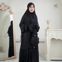 Gambar HIJABERLIN - Asma Prayer Dress Black - Mukena Terusan Haji Umroh Berlengan Premium & Exclusive, Mewah, Best Quality, Limited Edition - Allsize dari Hijaberlin Kota Depok 1 Tokopedia