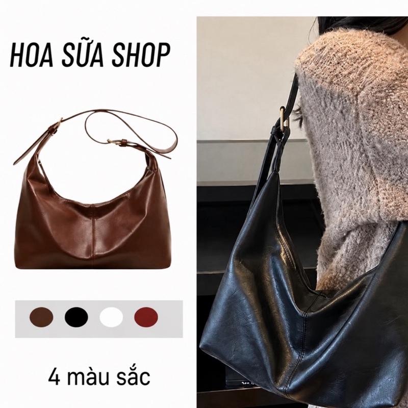(DEAL ĐỘC QUYỀN NINH QUẾ ANH )Túi Xách Nữ Đeo Vai Màu Trơn Thời Trang Túi Đeo Chéo Đựng Đồ Đa Năng Lớn Túi Tote NQA898 Hoa Sữa shop