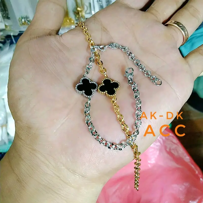 Gelang CLOVER Bolak-balik titanium wanita Bracelets Bangle 2