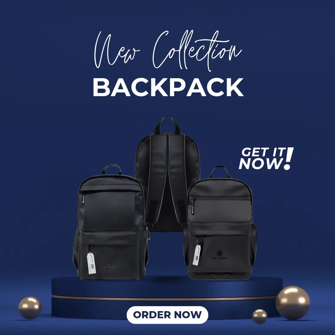 MyFlush Backpack Craftsman - Tas Ransel Waterproof Hitam Doff, Tas Laptop Anti Air, Tas Sekolah, Unisex - Pria