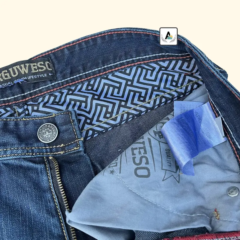 Celana Denim Pria Panjang Sobek Arguweso Casual Retro Jeans 7