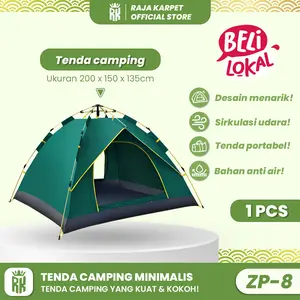 RAJA - Tenda Camping Kapasitas 1 - 3 Orang Tenda Otomatis Outdoor & Indoor Tenda Gunung Camping Piknik Anti Air BISA COD
