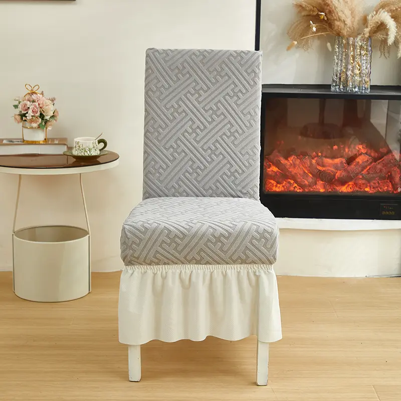 Chair Cover Ve et Skirt / Penutup Alas Sarung Kursi Elastis Scretch Tebal Renda - Ve et Skirt Blue
