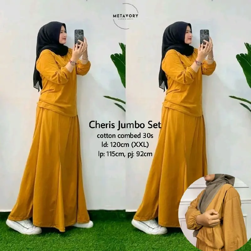 Setelan LD 120cm++ Panjang 70cm++ Jumbo Busui Bukaan Kanan Kiri Combed 30s LD 120cm Baju Wanita Lembut Nyaman one  set  elegan  lebaran 5