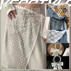 Yesstyle Lace Scarf Belt Ikat Pinggang Renda Wanita Coquette Style Wrap Skirt Floral Aesthetic