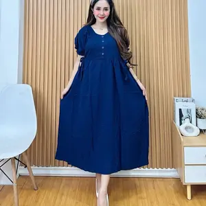 Daster Jumbo Ld 120cm Kancing Depan Daster Polos | Daster Jumbo Sora