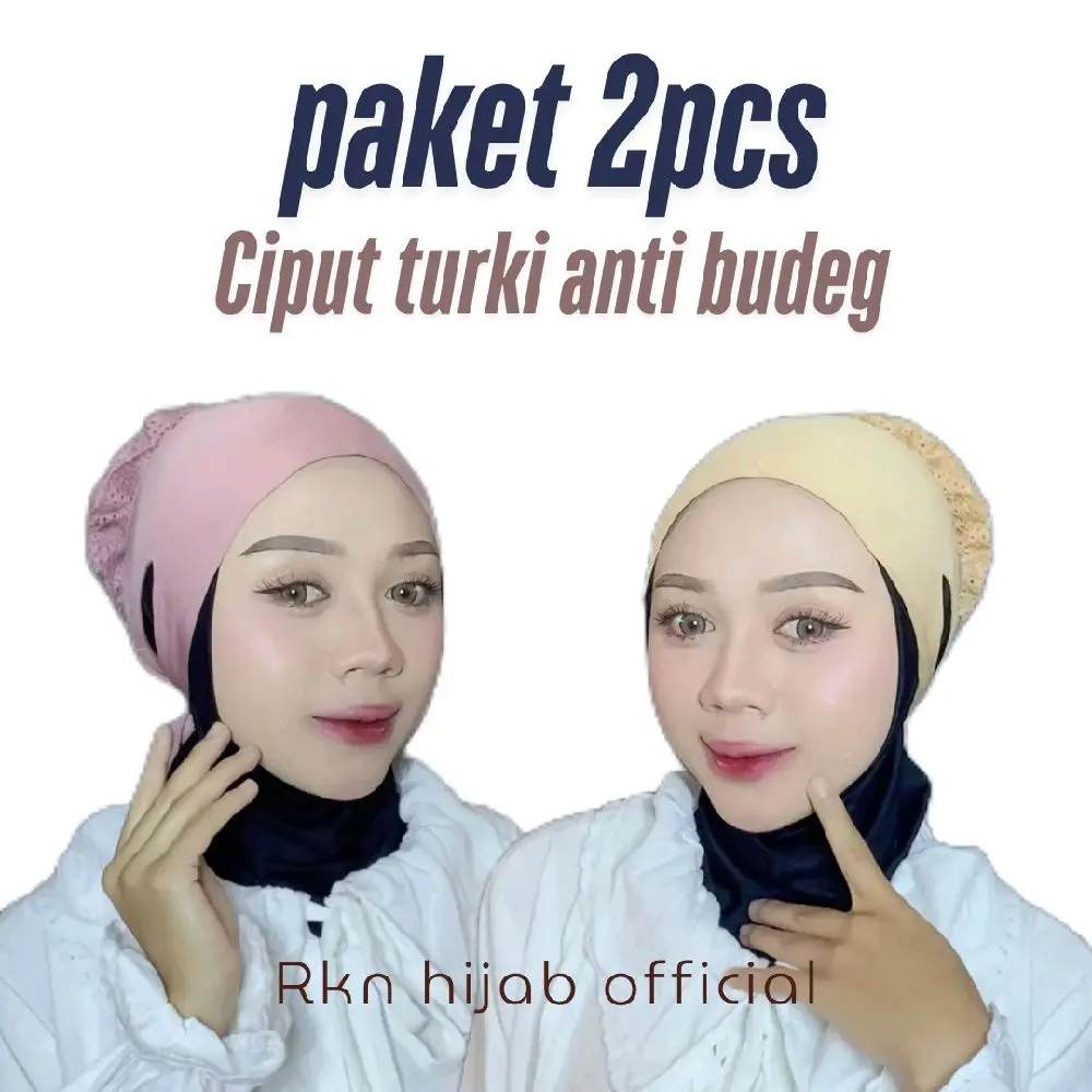 PAKET 2PCS DALEMAN HIJAB Ciput lubang telinga Ciput anti budeg Instan Turki Kerudung