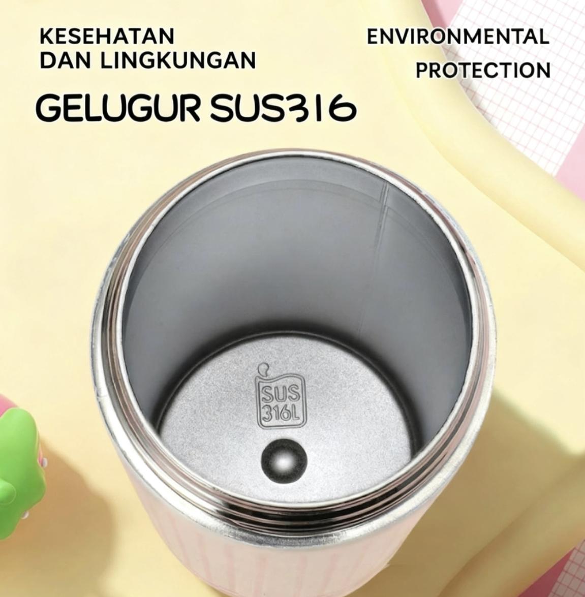 Free stickers-SUS 316 Baja tahan karat Tumbler Anti Tumpah Motif Kucing 600ml Stainless SUS 316 / Tumbler Viral Panas Dingin Stainless Thermos Bahan Stainless Steel Free Gantungan tumble bow  tumbler tamler  hot  cool tumbler  ohsome