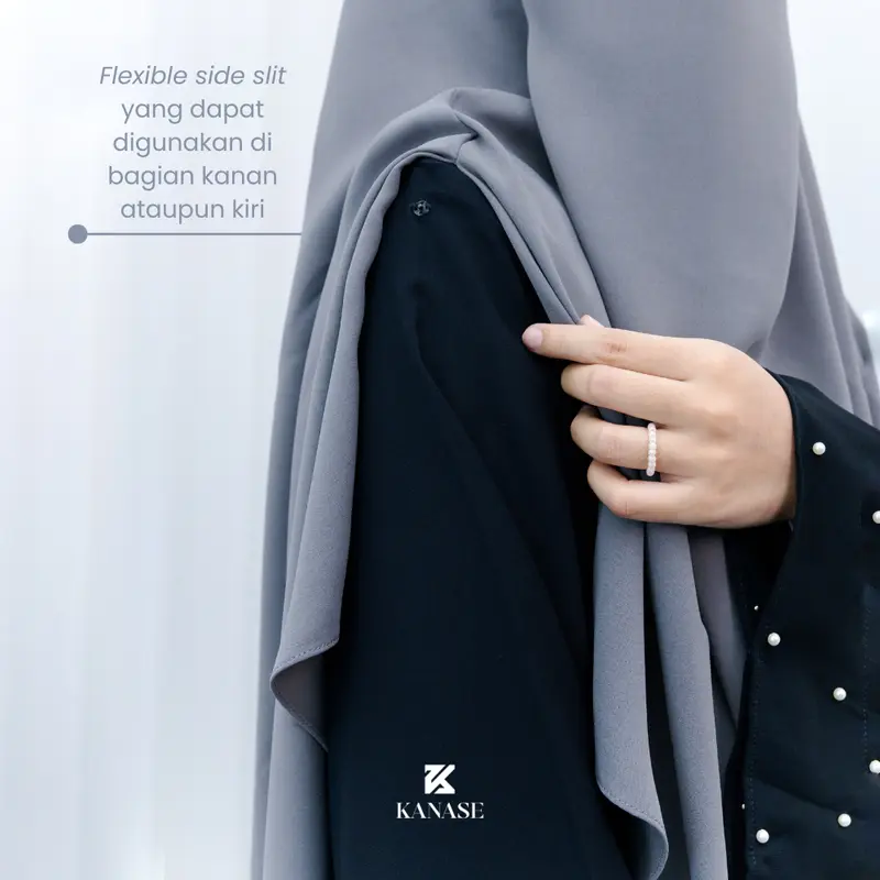 Side Khimar | Khimar Syar'i ala Gen Z | Khimar Instan Desain Stylish Adjustable Bisa Disampir, Bahan Anti UV Adem & Flowy by Kanase 3
