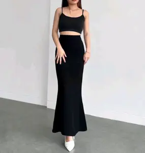 Lunar Mermaid Skrit - Mermaid Skrit - Rok Flare Wanita - Rok Mermaid Basic Polos - Rok Mermaid Bahan Scuba Premium Maxi Panjang Midi Karet Melar Stretchy