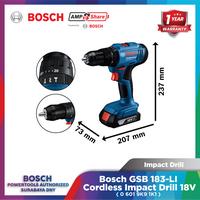 Gambar Bosch GSB 183-LI Cordless Impact Drill 18V Mesin Bor Impact 13mm Set 1 Baterai 18V 2.0Ah + Charger + Koper GSB 183 dari Bosch Tools Authorized DNY Kota Surabaya 2 Tokopedia