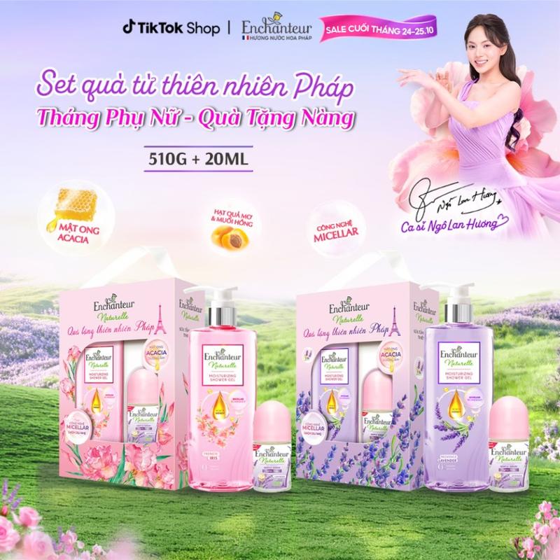 - Sữa Tắm Dưỡng Da Thiên Nhiên Pháp Enchanteur Naturelle Hương Hoa 510G Tặng Lăn 20ML