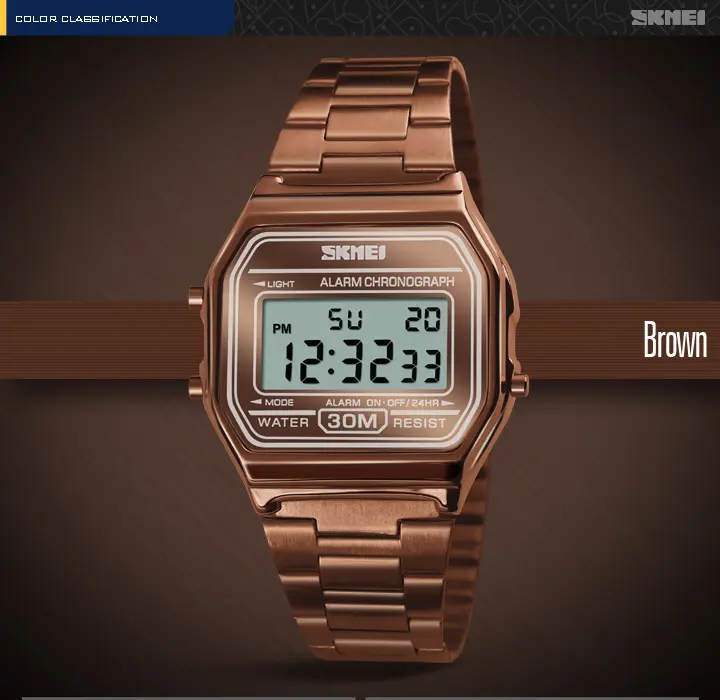 Jam Tangan Wanita Digital SKMEI 1123 Stainless Steel Anti Air 30 Meter Original 5