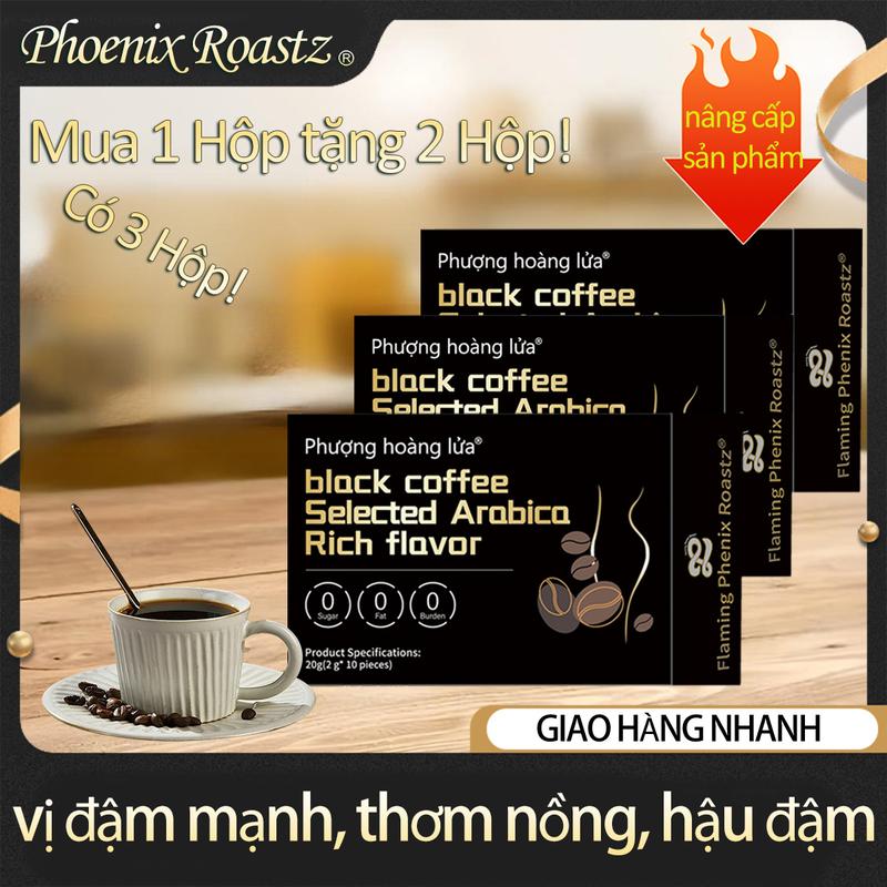  【COD 【 Mua 1 tặng 2,Có 3 Hộp Cà Phê Hòa Tan 1 hộp 10 gói Đen Thuần Khiết Không Đường Có thể dùng nóng hoặc lạnh Cafe Coffee cà  phê 