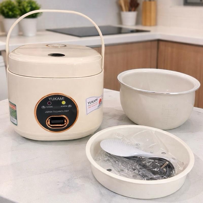 Nồi cơm điện YUKAMI quai xách lòng phủ men gốm