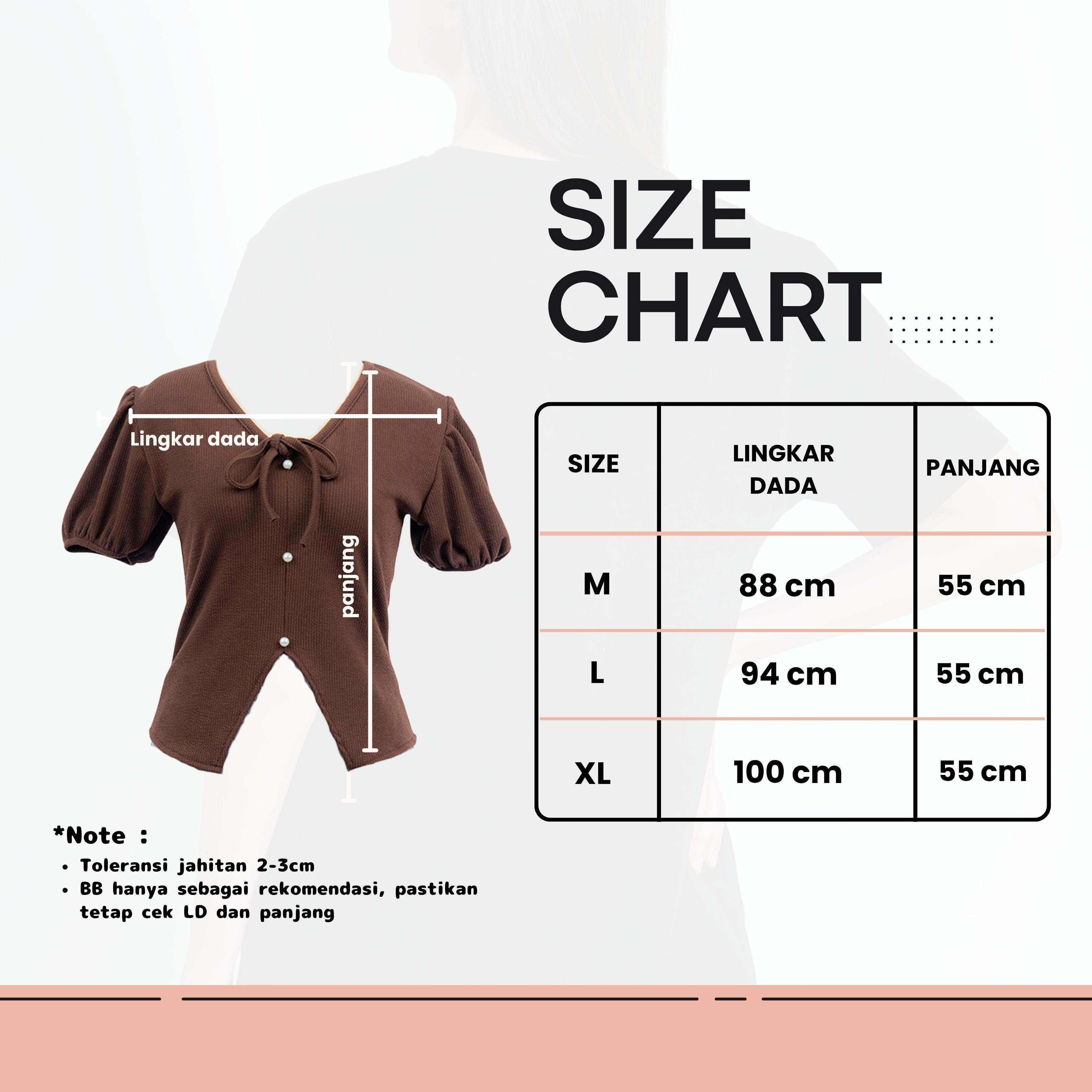 Maretta Top- Atasan knit tali wanita leher V premium lengan balon pendek Outfit_id2