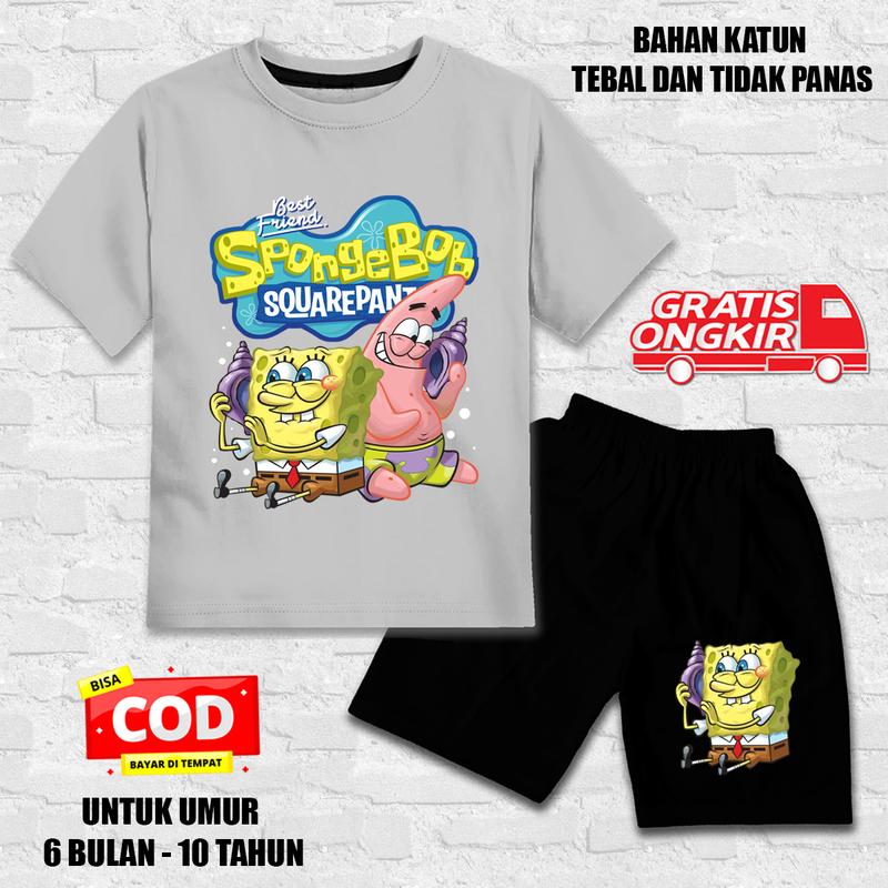 setelan anak laki laki / setelan anak perempuan / set baju kaos pendek anak 117 1