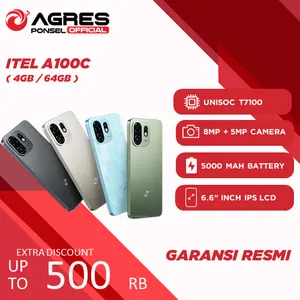 ITEL A100C ( 4GB / 64GB ) - ( 3GB / 64GB ) GARANSI RESMI NON BUNDLE - SILK GREEN