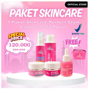 [ARTHA LDT] 1 PAKET SKINCARE DAN SERUM WAJAH PERFECT GLAM ESSENCE [SERUM PINK] FREE POUCH
