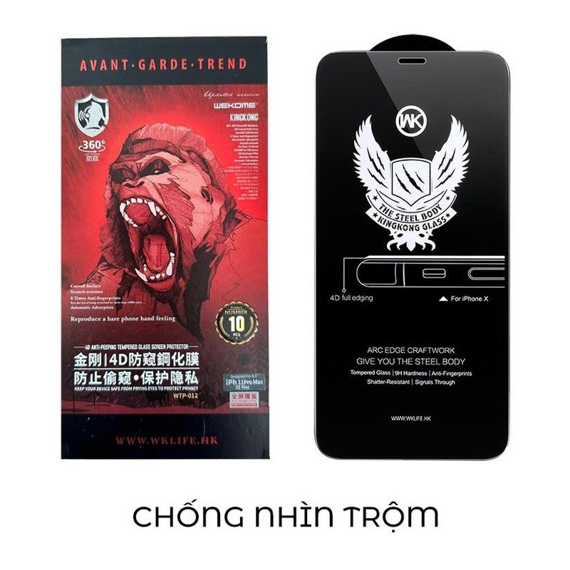 Kính Cường Lực KingKong Chống Nhìn Trộm Iphone 7plus 8plus x xs xr xsmax 11 12 13 14 15 16 17 pro promax Plus