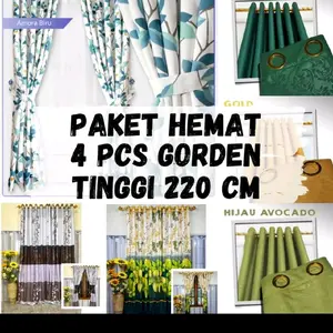 PAKET HEMAT ISI 4pcs GORDEN PINTU DAN JENDELA SMOKRING 10 LUBANG LEBAR 110cm TINGGI 220cm