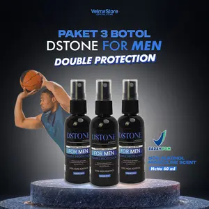 Dstone Deodorant Tawas Pria Hitam 60ml (isi 3pcs) Anti Bau Badan dan Ketiak