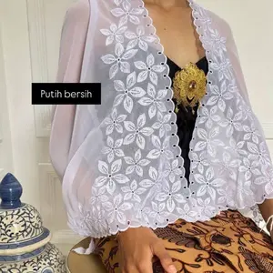 kain kebaya bordir pecah kopi