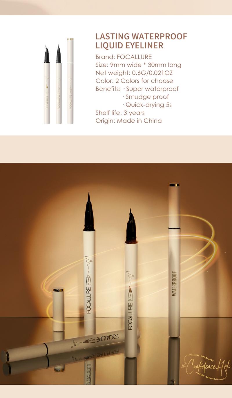 Product Introduction of [Official] FOCALLURE Ultra Fine Liquid Eyeliner Quick-dry tahan air #ConfidenceHalo 6