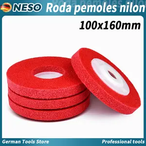 Neso German tools Nilon Mata Gerinda Poles 4inch Mata Pemoles Berbahan nilon Pemoles kayu Besi stainless steel Non Woven Wool Poles