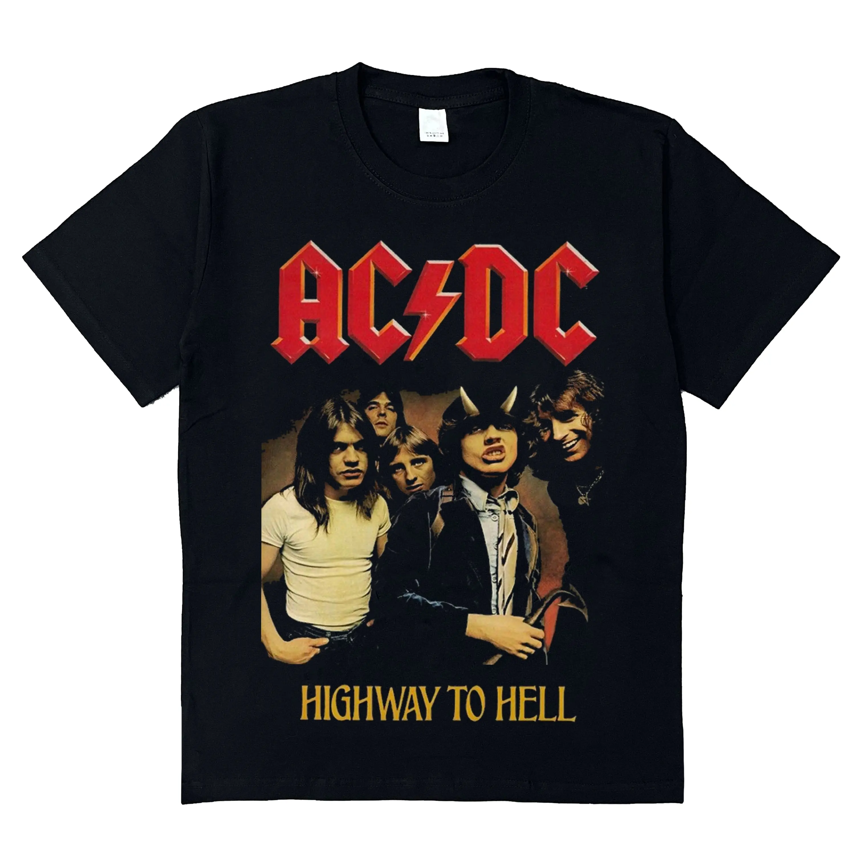 KAOS BAND ACDC HIGHWAY TO HELL - TSHIRT DISTRO VINTAGE COTTON COMBED 24S