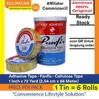 Gambar Adhesive / Isolasi / Selotip - Panfix - Selotip Bening 1 inch x 72 Yards (2.54cm x 66 Meter) Per kaleng = 6 Rolls dari Cipta Trading Kota Administrasi Jakarta Barat 1 Tokopedia