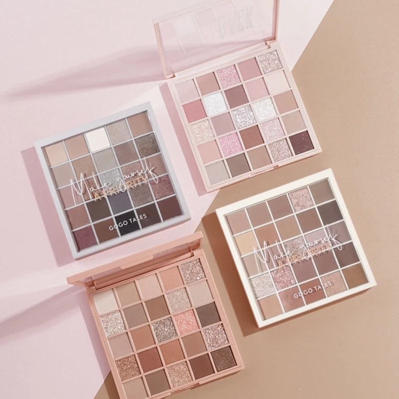 Bảng phấn mắt GOGO TALES 25 ô Back To Reality make up cá nhân chuyên nghiệp bền màu lâu trôi 50g phấn  mắt  shelleda phấn  mắt bảng  mắt  lemonade  mới iu  dragon  palette nhũ  mắt  ướt  gella ucanbe  bảng  mắt bảng  mắt  verci colorrose  palette 19  roma 6