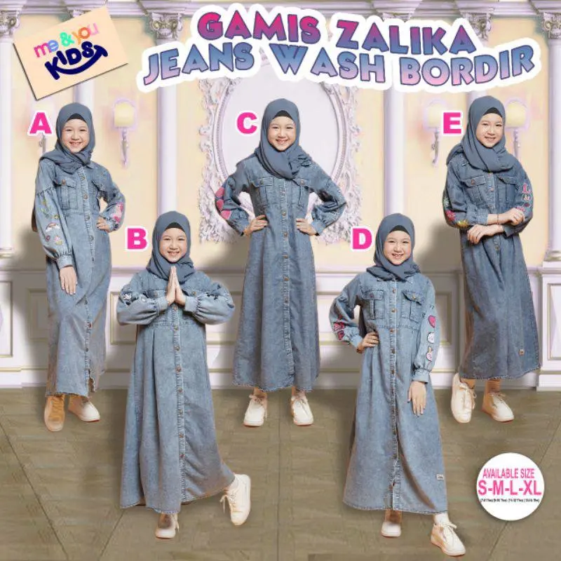 GAMIS ZALIKA ME & YOU JEANS SERIES - Gamis Jeans Anak