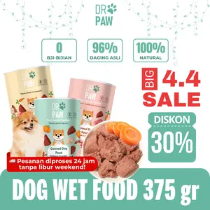 DR PAW Makanan Pokok Basah 375 gr Anjing Wetfood untuk Anjing Segala Umur