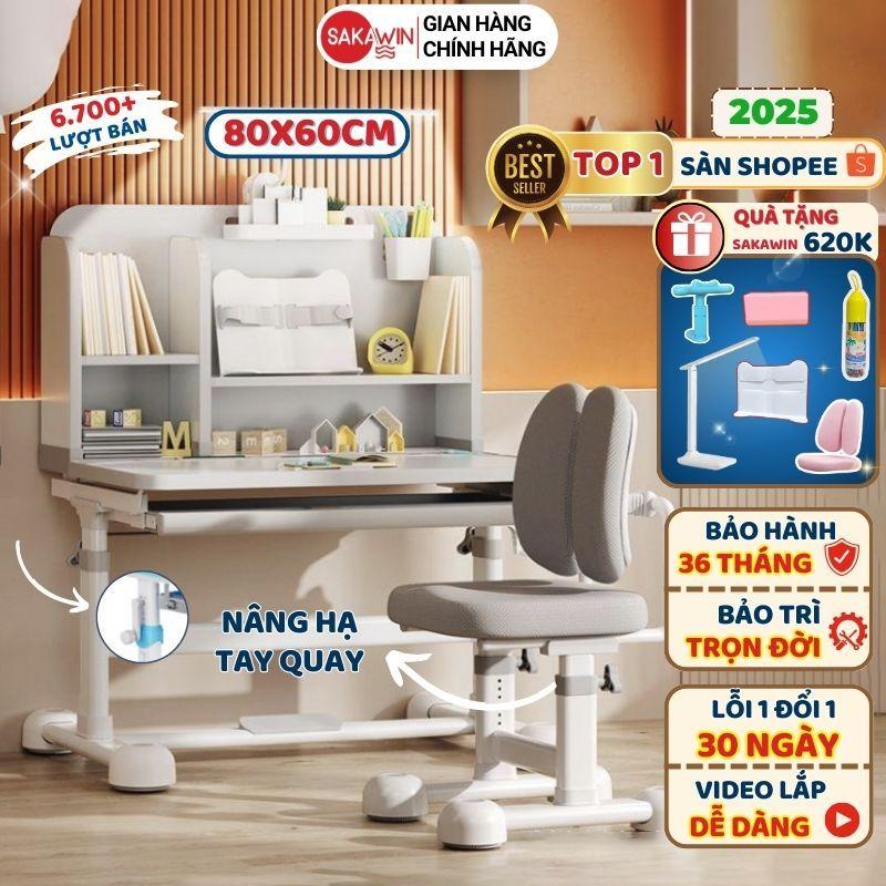 Bộ bàn học chống gù Sakawin A16 Cải tiến, Bàn ghế học sinh có giá