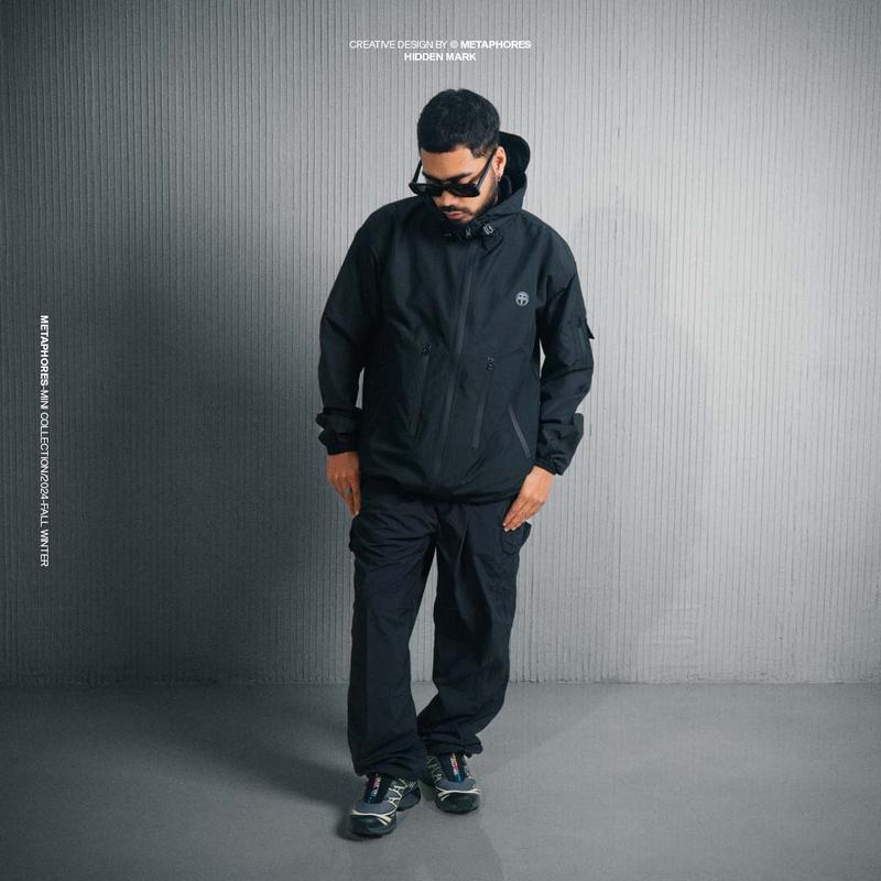 Metaphores Pullover Jacket Gropcore Riot- Black On Black 5