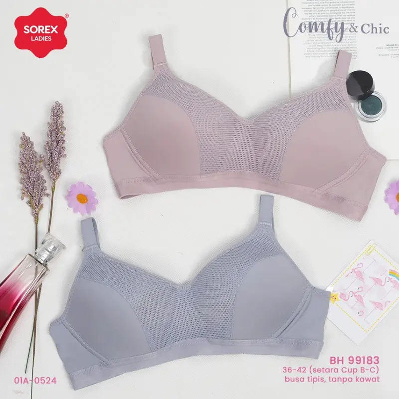 BH Sorex Busa Tipis Tanpa Kawat Cup Besar Setara Cup B-C | Sorex Bra Comfy & Chic Daily Bra BH 99183 1